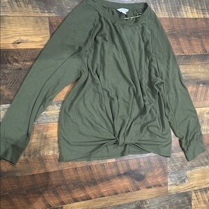 Time and Tru Olive Long Sleeve Top